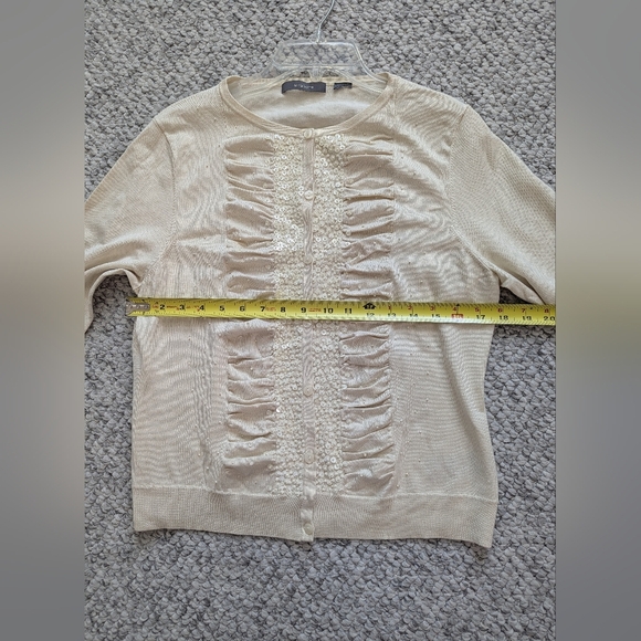 Liz Claiborne Womens (Size Large) Cardigan w/Beading, Sequins & Rouching Detail - Picture 12 of 14